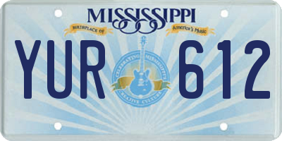 MS license plate YUR612