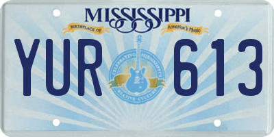 MS license plate YUR613