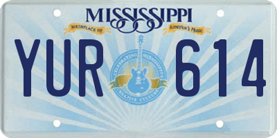 MS license plate YUR614
