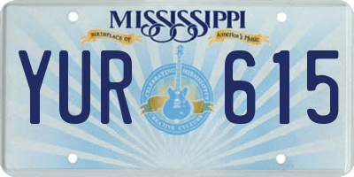 MS license plate YUR615