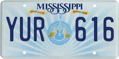 MS license plate YUR616