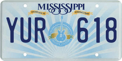 MS license plate YUR618