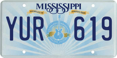 MS license plate YUR619