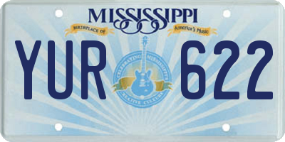 MS license plate YUR622