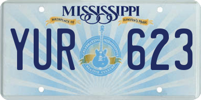 MS license plate YUR623