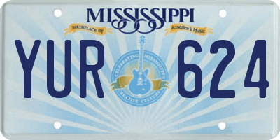 MS license plate YUR624