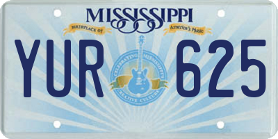 MS license plate YUR625