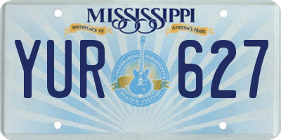 MS license plate YUR627