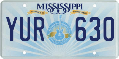 MS license plate YUR630