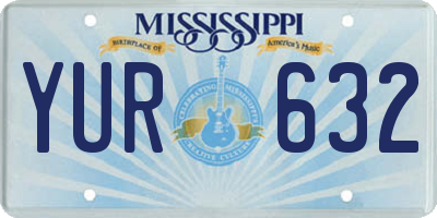 MS license plate YUR632