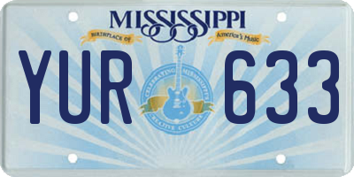 MS license plate YUR633