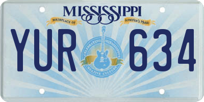 MS license plate YUR634