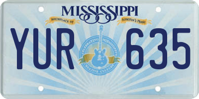 MS license plate YUR635