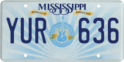 MS license plate YUR636