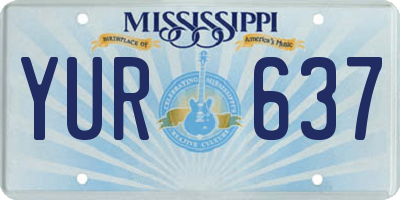 MS license plate YUR637