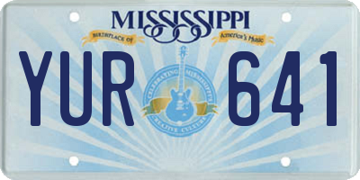 MS license plate YUR641