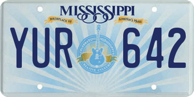 MS license plate YUR642