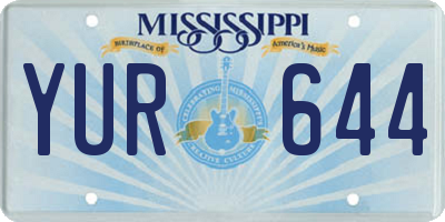 MS license plate YUR644