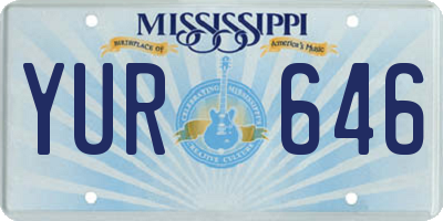 MS license plate YUR646