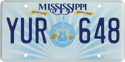 MS license plate YUR648