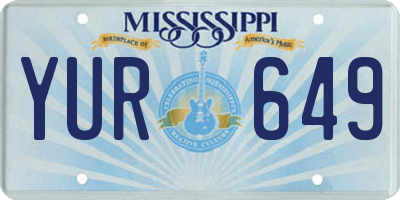 MS license plate YUR649
