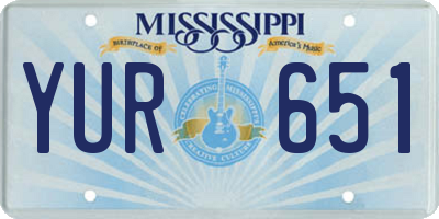 MS license plate YUR651