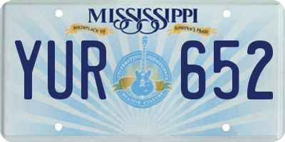MS license plate YUR652