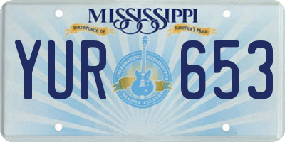 MS license plate YUR653
