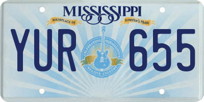 MS license plate YUR655