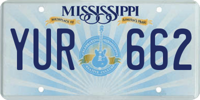 MS license plate YUR662