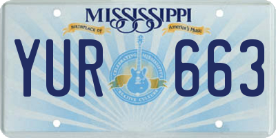 MS license plate YUR663