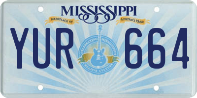 MS license plate YUR664