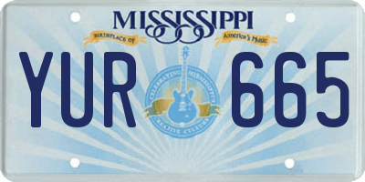 MS license plate YUR665