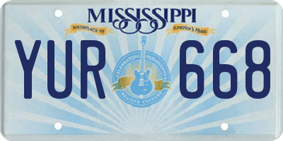 MS license plate YUR668