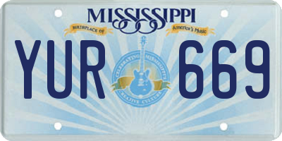 MS license plate YUR669