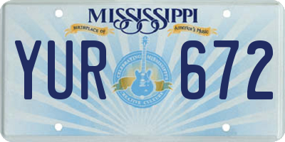 MS license plate YUR672