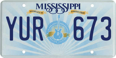MS license plate YUR673
