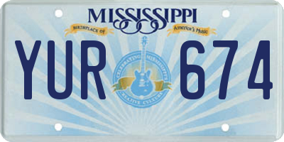 MS license plate YUR674