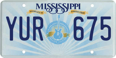 MS license plate YUR675