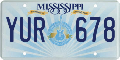 MS license plate YUR678