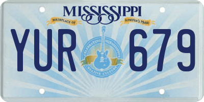 MS license plate YUR679