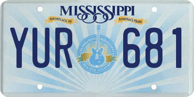 MS license plate YUR681