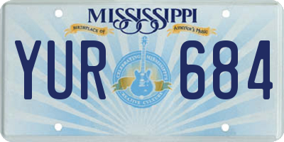 MS license plate YUR684