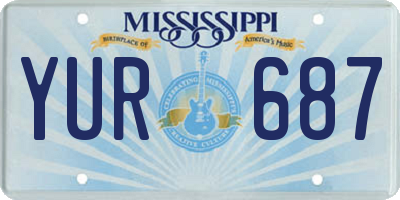 MS license plate YUR687