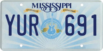 MS license plate YUR691
