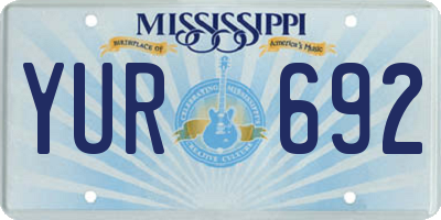 MS license plate YUR692
