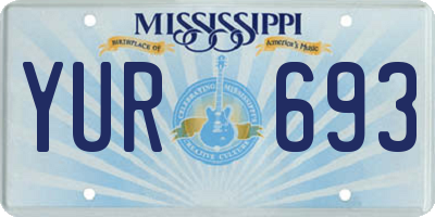 MS license plate YUR693