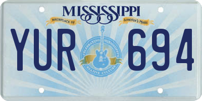 MS license plate YUR694