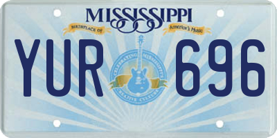 MS license plate YUR696