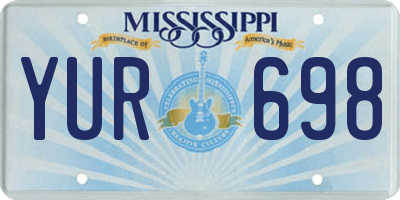MS license plate YUR698